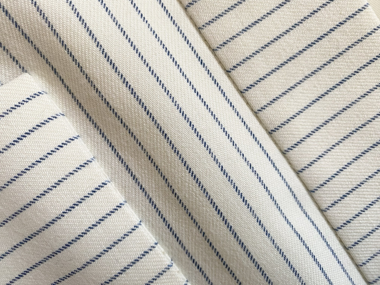 Vintage 60s FRED ROTHSCHILD Duster Coat *Large* Ivory Blue White Striped Spring