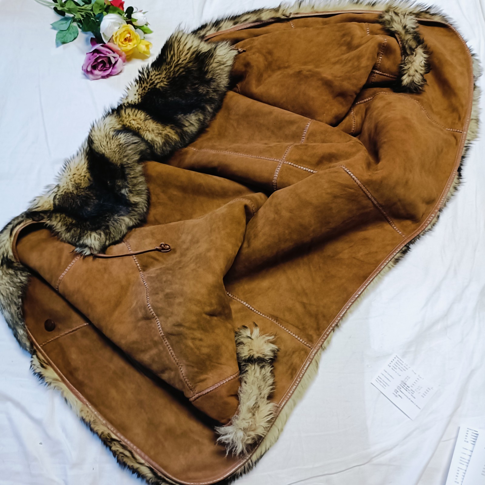 0815 Vintage Real Sheepskin sheep Fur Mouton Mongolian Coat Women