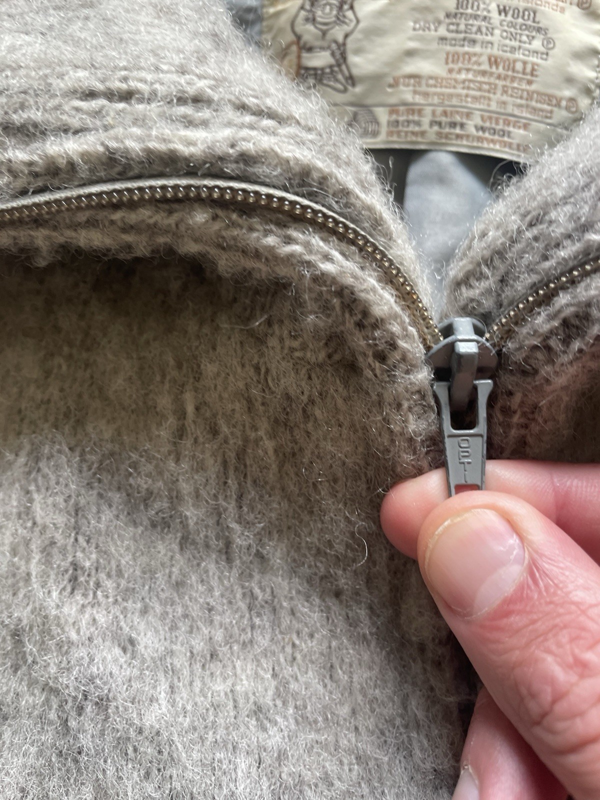 Vintage 60s Hilda Ltd. Icelandic 100% Wool Zip Up Sweater Coat Women’s Size L