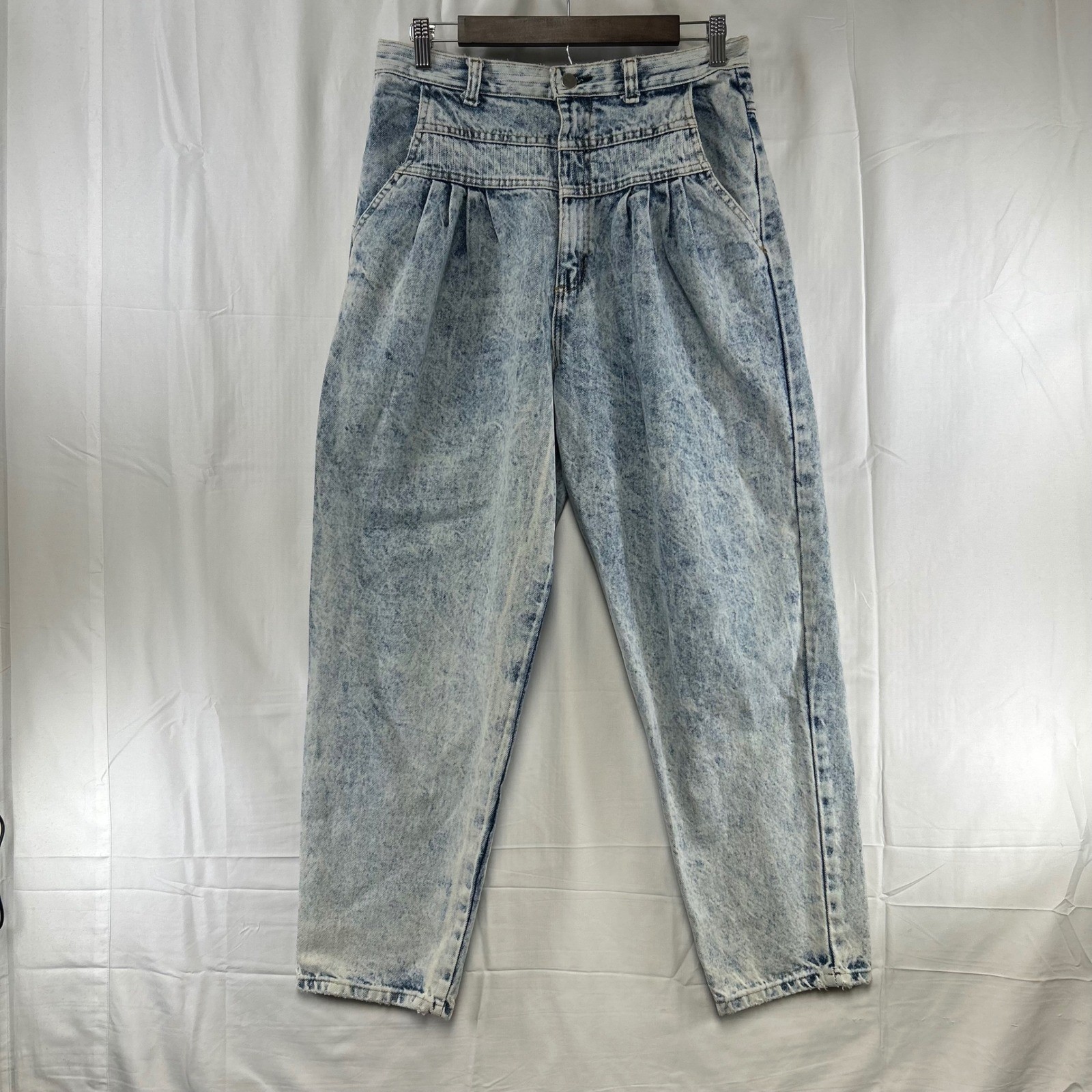 Congo Trader Acid Wash Jeans Womens 14 Blue Vintage 80s High Rise Tapered USA
