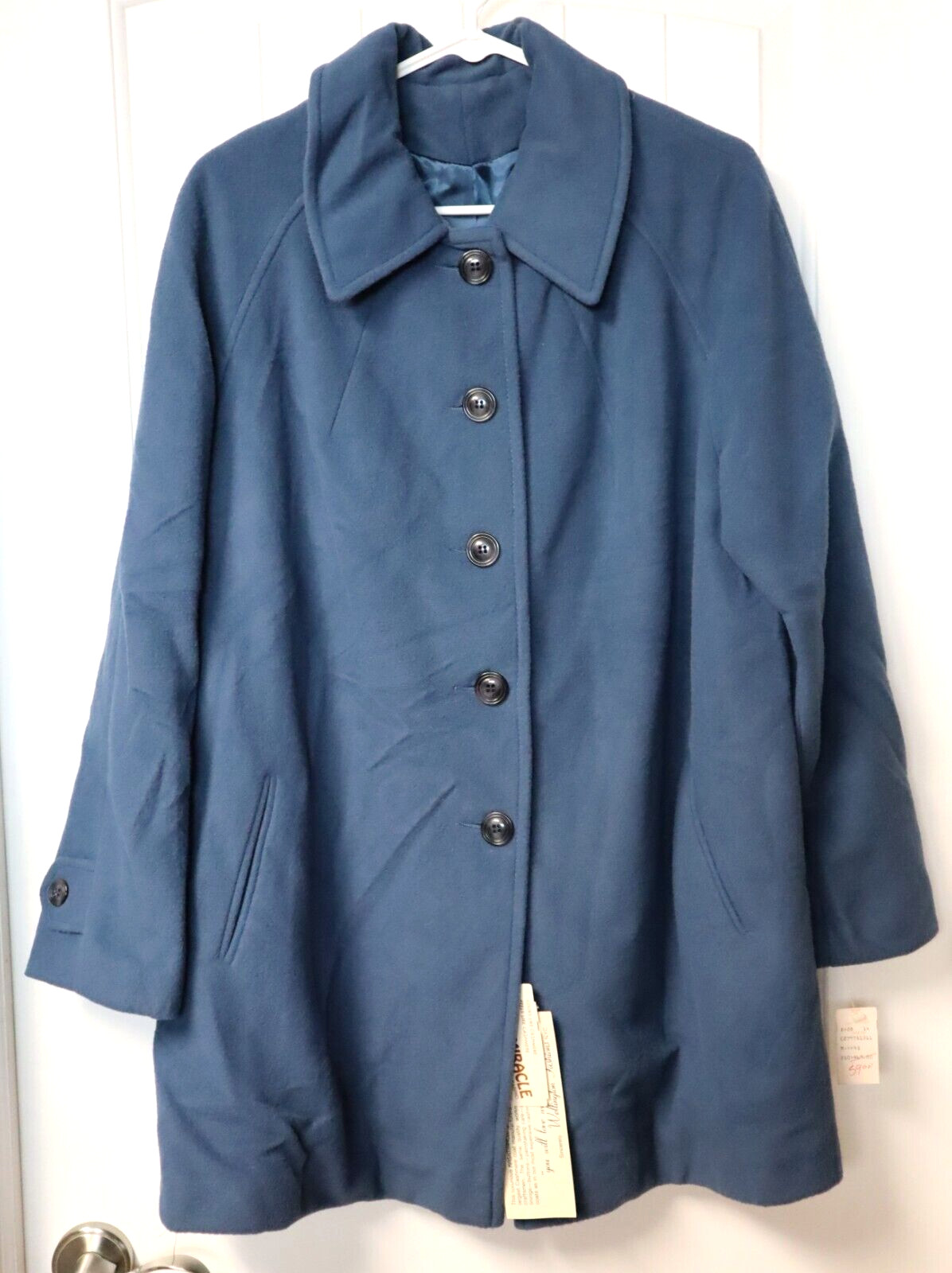 Vintage 1970s KASHMIRACLE by Wellington womens blue coat size 14 (NWT) USA