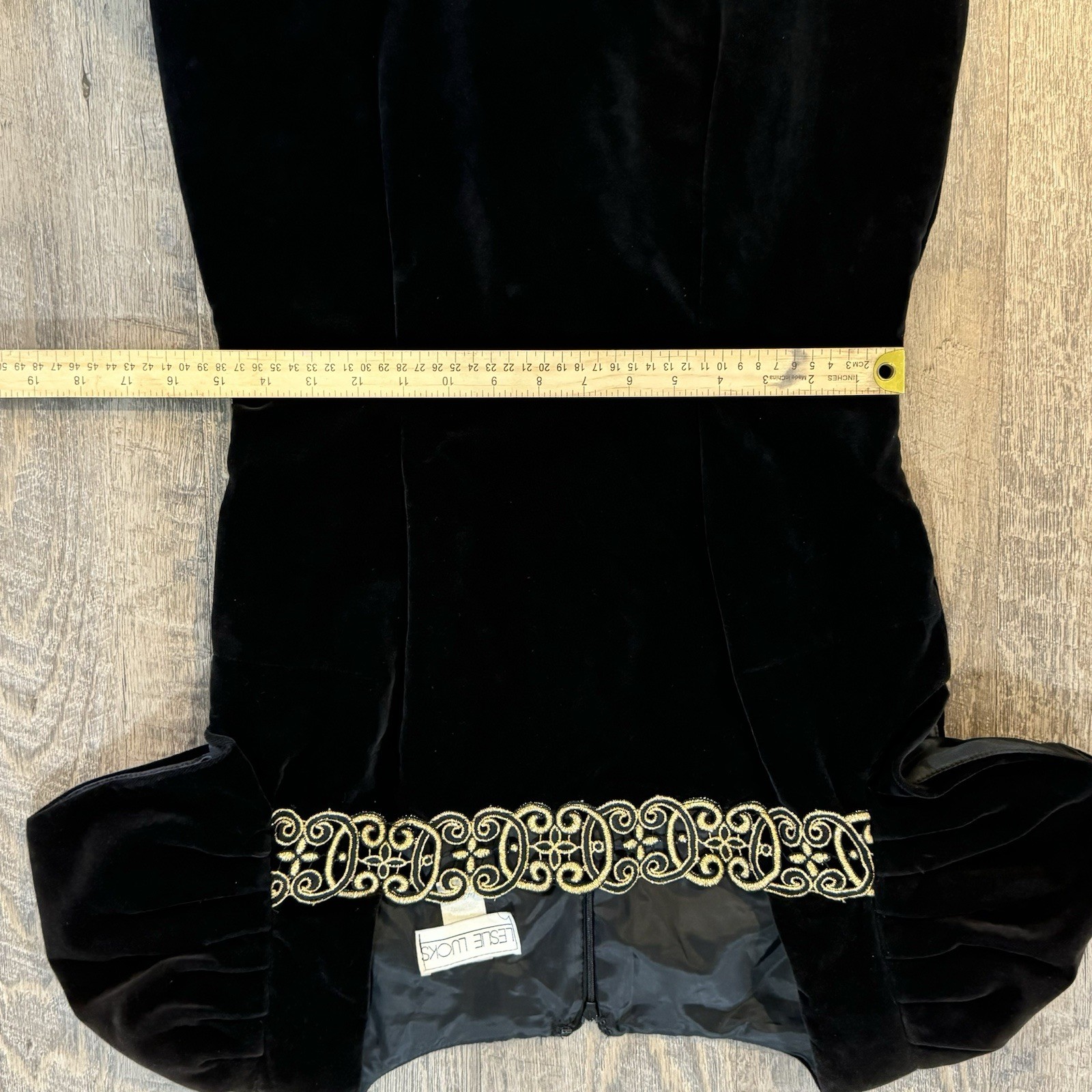 Leslie Lucks Vintage Black Velvet Dress Women’s Custom No Size See Mez. Prom
