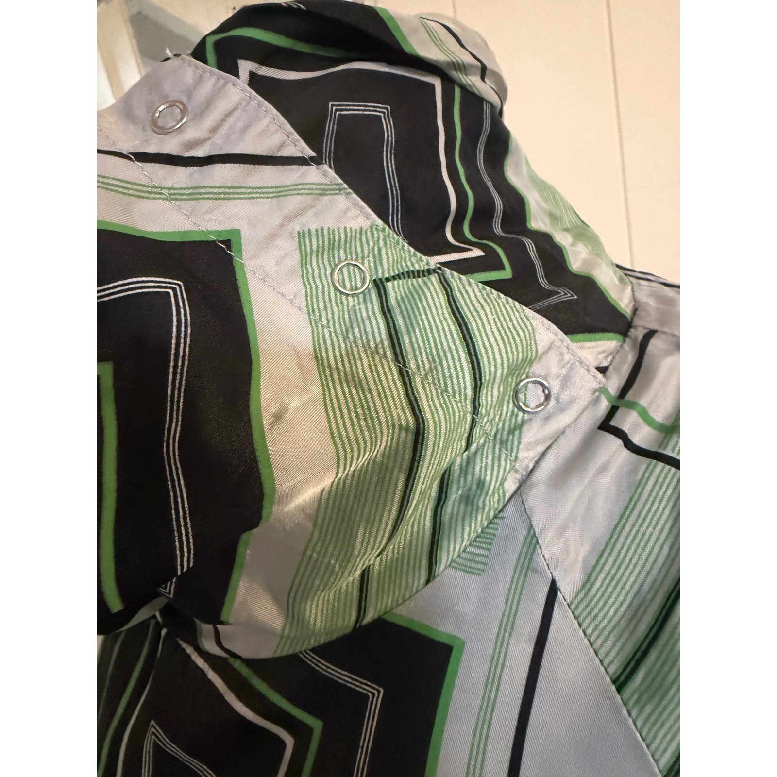 Diesel Vintage Satin Cowl Neck Shift Geometric Pattern W/Pockets Retro! S
