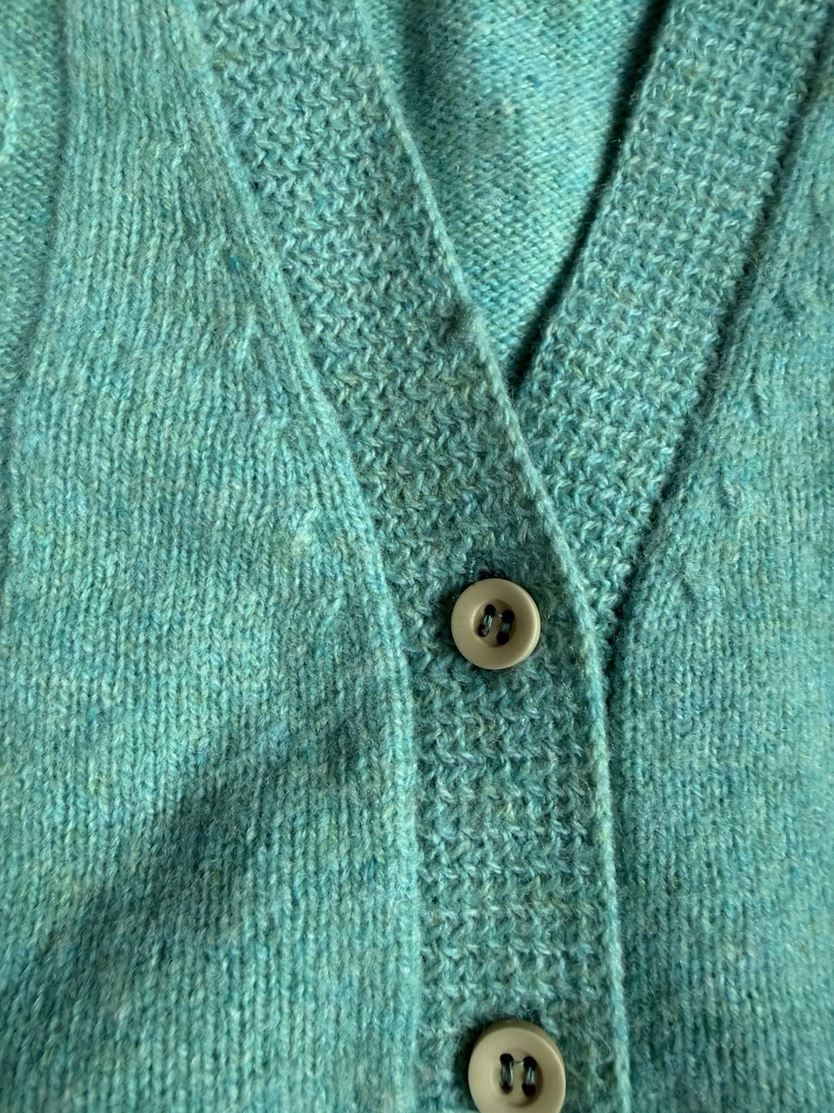 OP Sample 100% Wool Aqua Sweater Vest Vintage Made In British Hong Kong 36