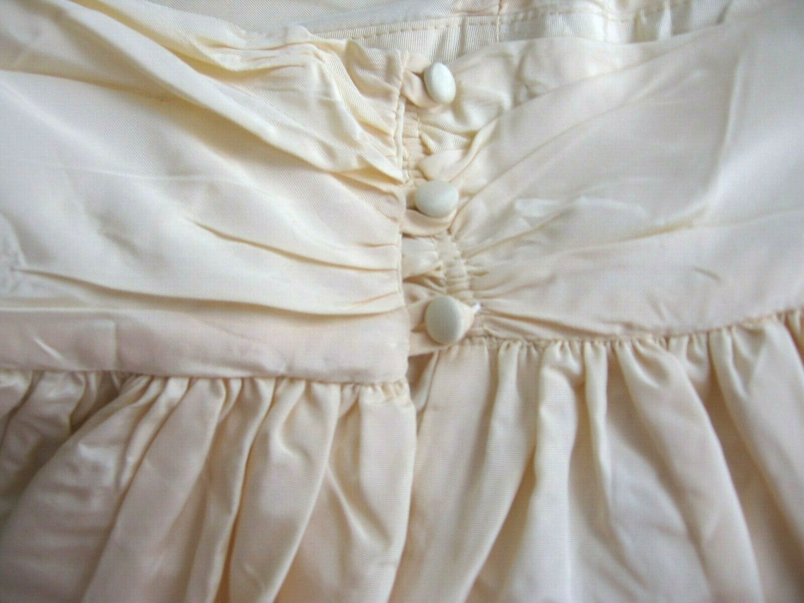 VINTAGE CREAM TAFETTA 2 PIECE VICTORIAN STYLE SKIRT AND BLOUSE- SOMETHING ELSE-4