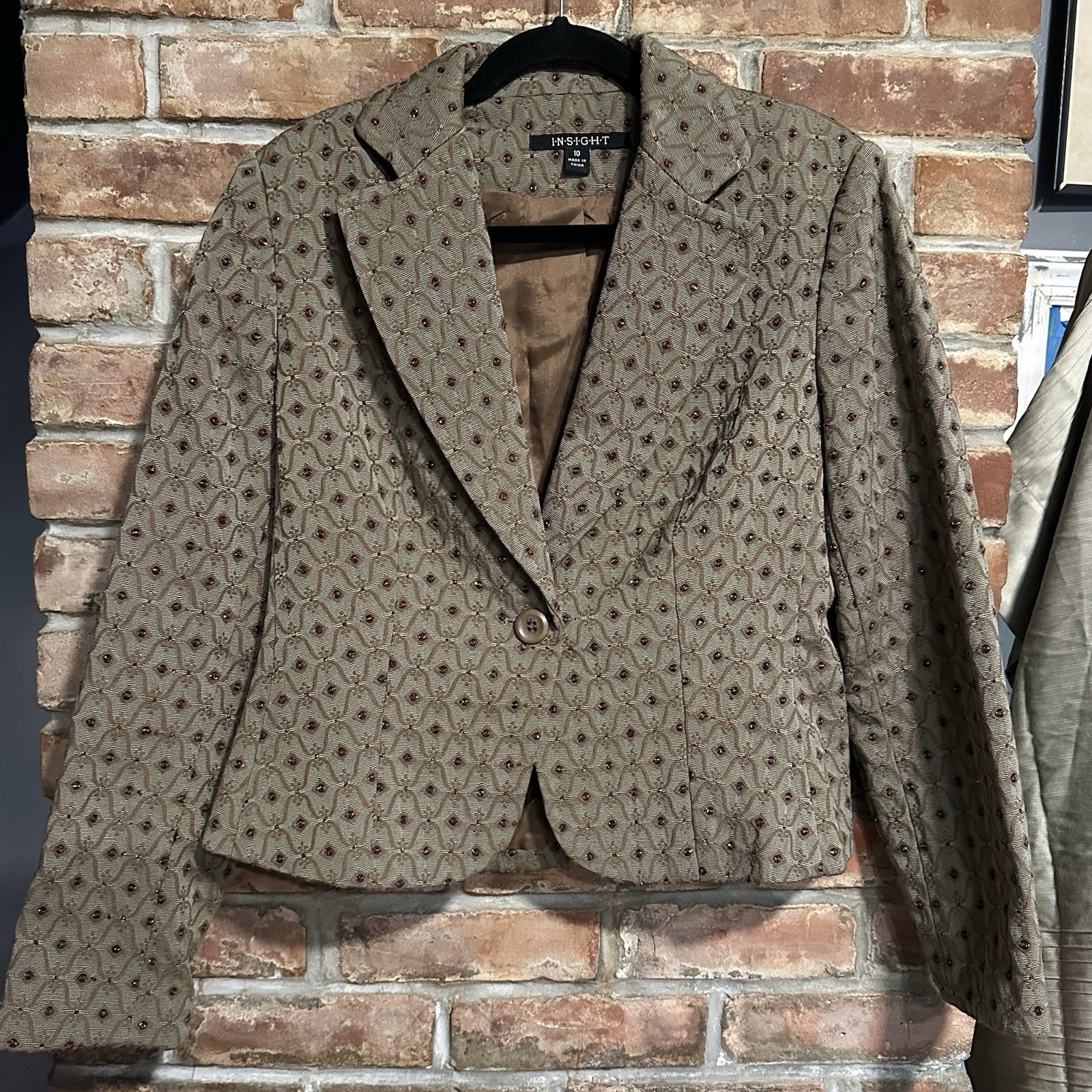 Vintage INSIGHT Patterned Blazer Size 10 Structured Career Jacket
