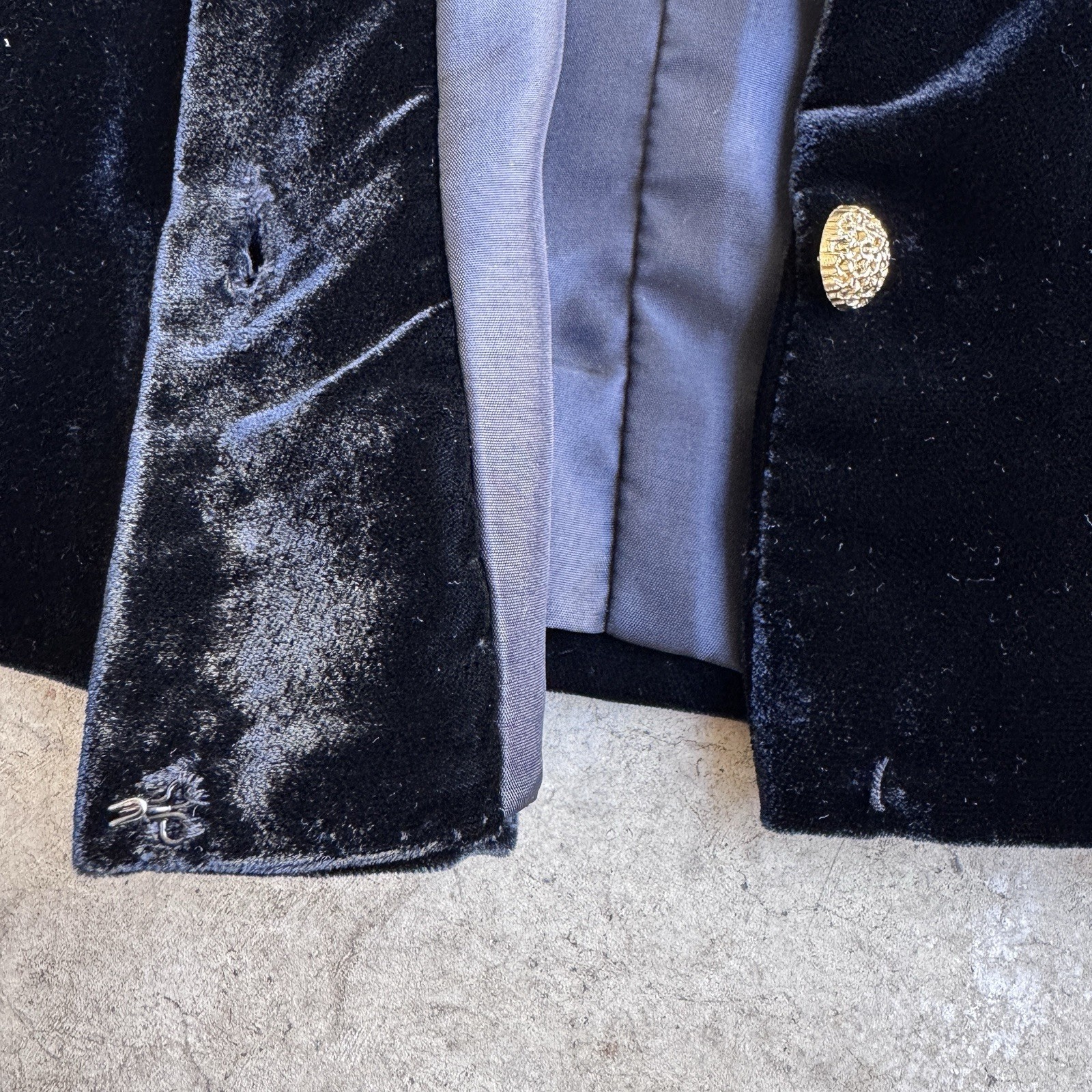 Vtg 80s Celine Velvet Blouse Lace Peter Pan Collar Jacket Tie Ribbon Silk Paris