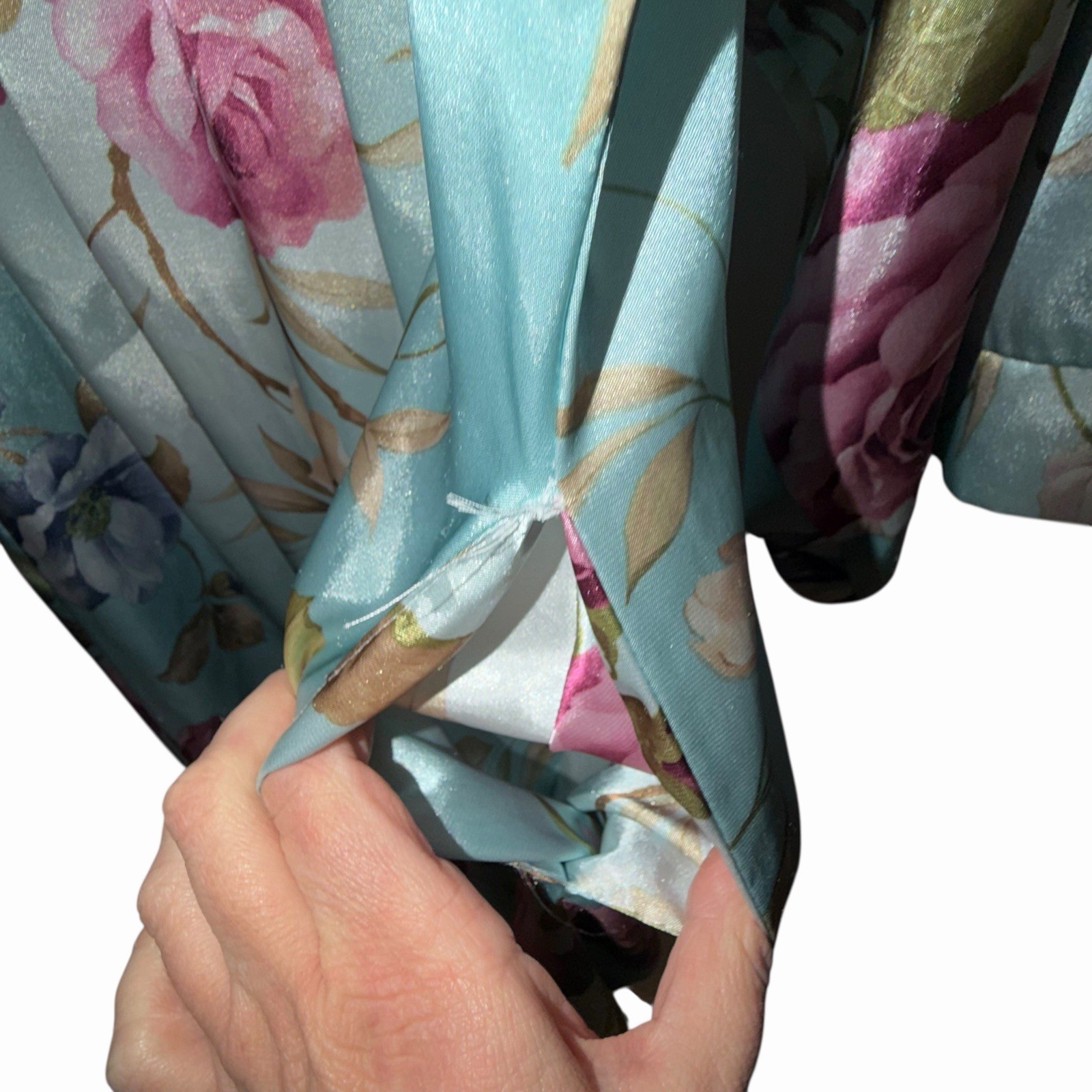 Vtg Brownstone Studio Cottagecore Floral Kimono Robe L Loungewear Mrs Roper USA