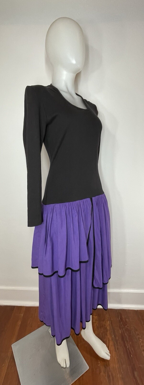 BARBOGLIO Cristina Jan VTG Dress Maxi Layered SZ 6 ( Heavy Wear Flaws