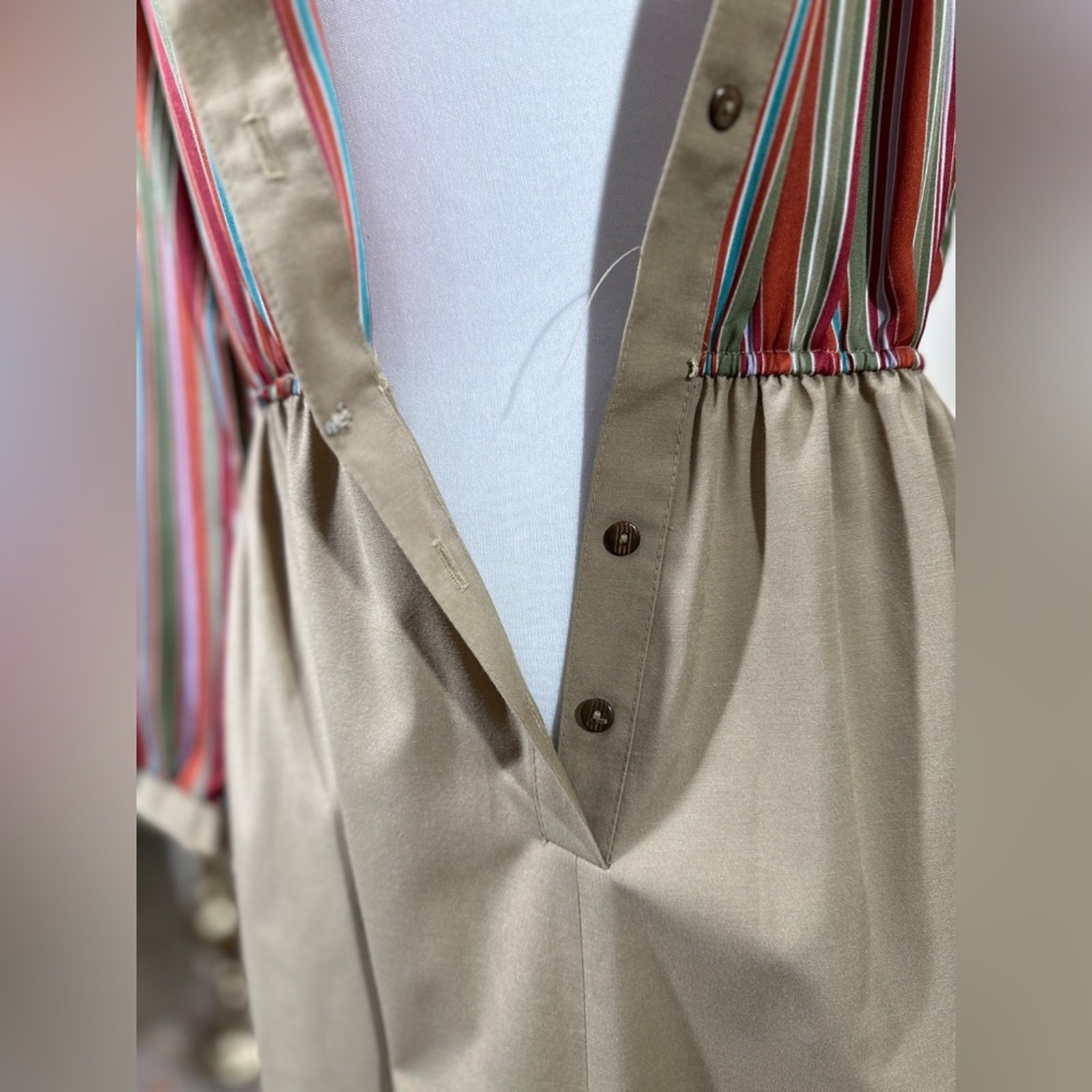 Vintage Anjac by Jack Needleman Striped Button-Front Dress (See Measurements)