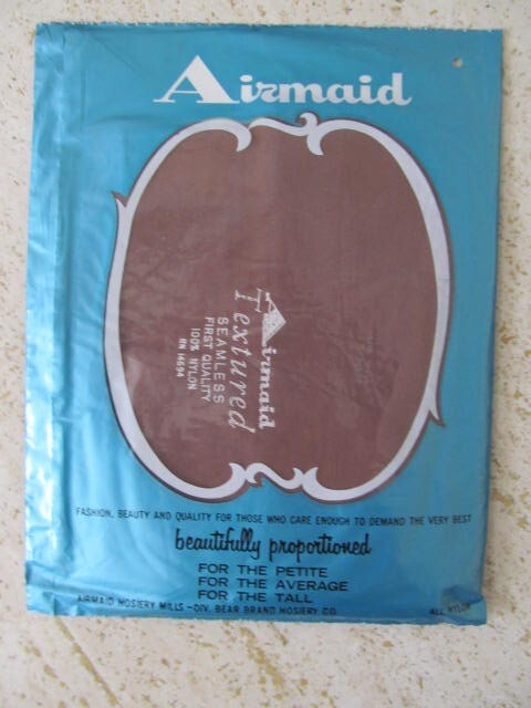 Airmaid Hosiery (#452) Beige Nude Textured Tropicana Seamless Nylons VTG