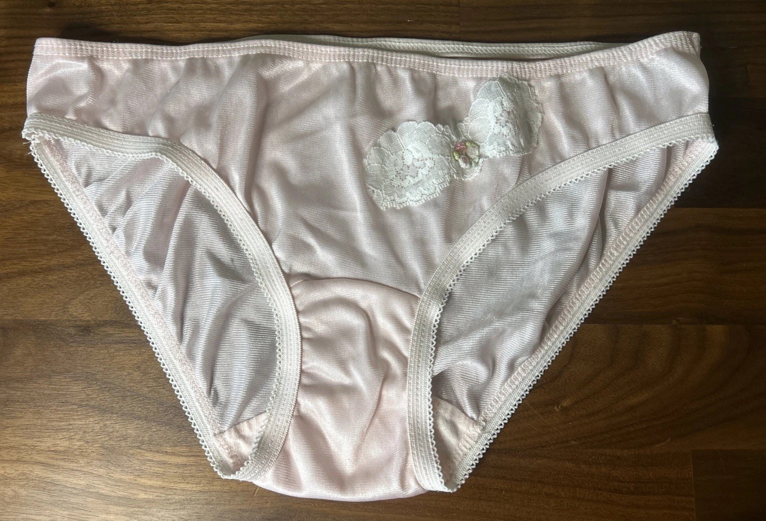 Vtg Movie Star Panties Second Skin Sz 5 Move Ease Nylon Satin Baby Pink Los Rose