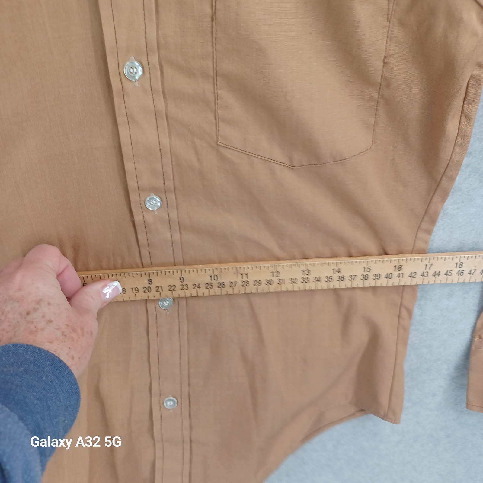 Vintage GoldenLine Perma Press Shirt Women Size 14 See Measurements Button 60s