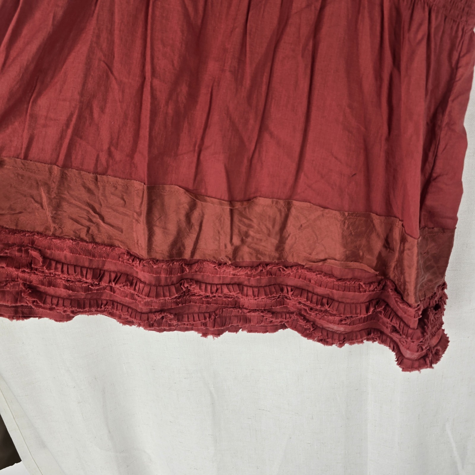 Old Navy Womens Large Spaghetti Strap Y2k Babydoll Terracotta Red Vneck Vintage