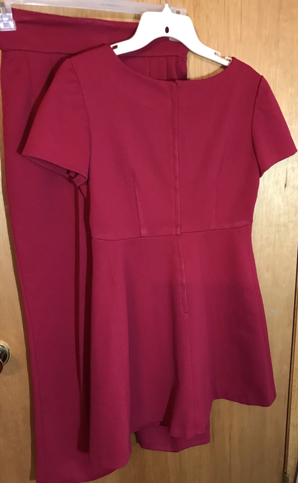 Deep Red 1969-70 VTG Tunic Mini Dress Pant suit