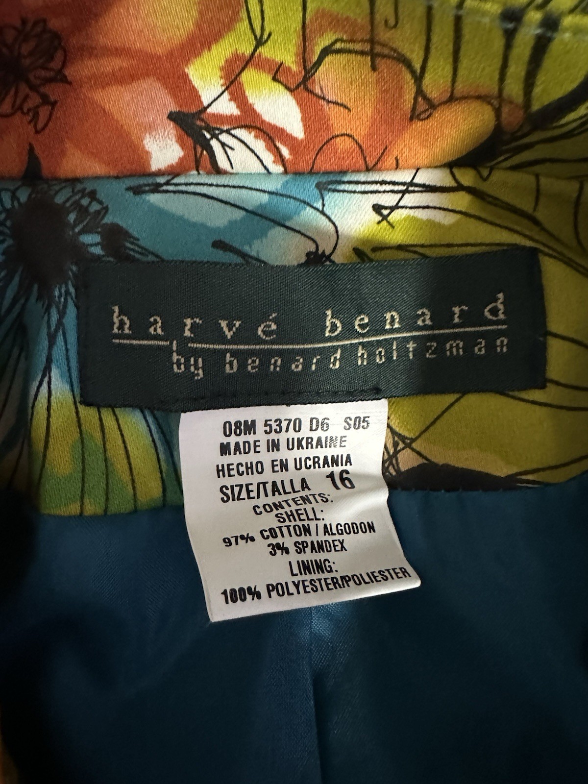 Harve’ Benard Coat Benard Holtzman Multi Color Trench Coat Talla 16 Vintage NWT