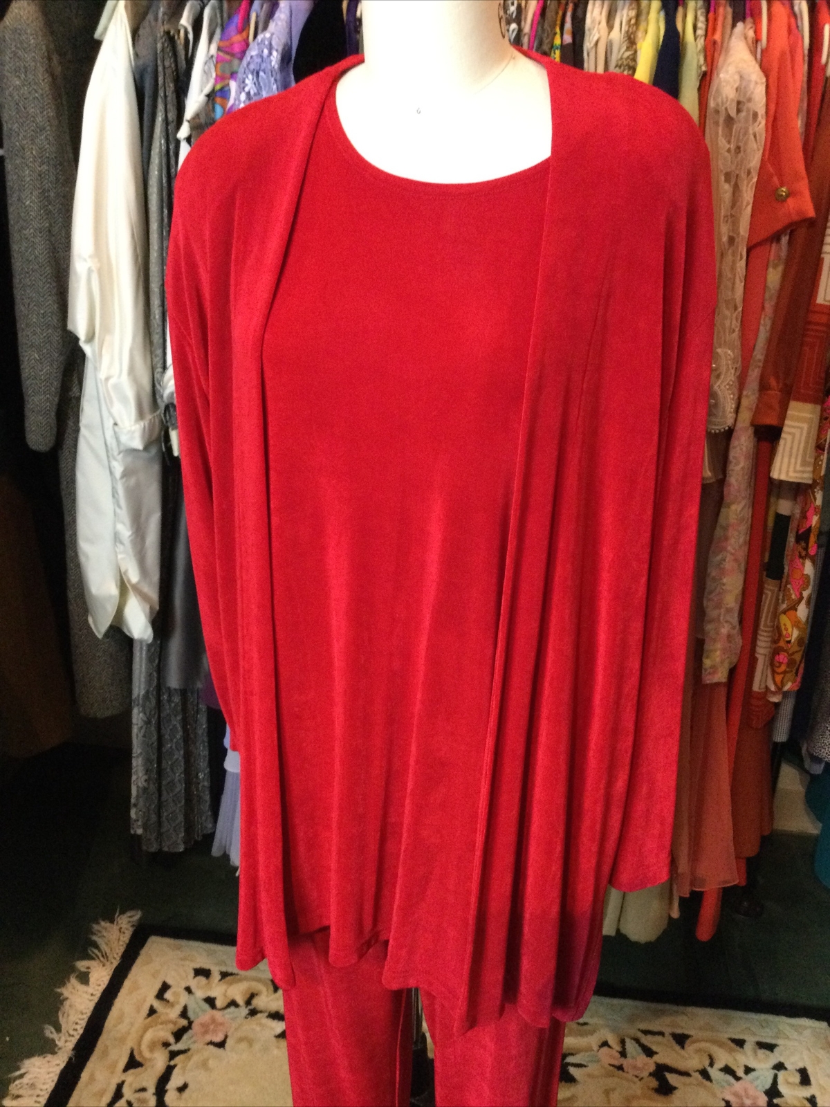 Vintage ARTEX COLLECTION Red 3pc Open Jacket Xl Tee Shirt Xl Pants Large Outfit