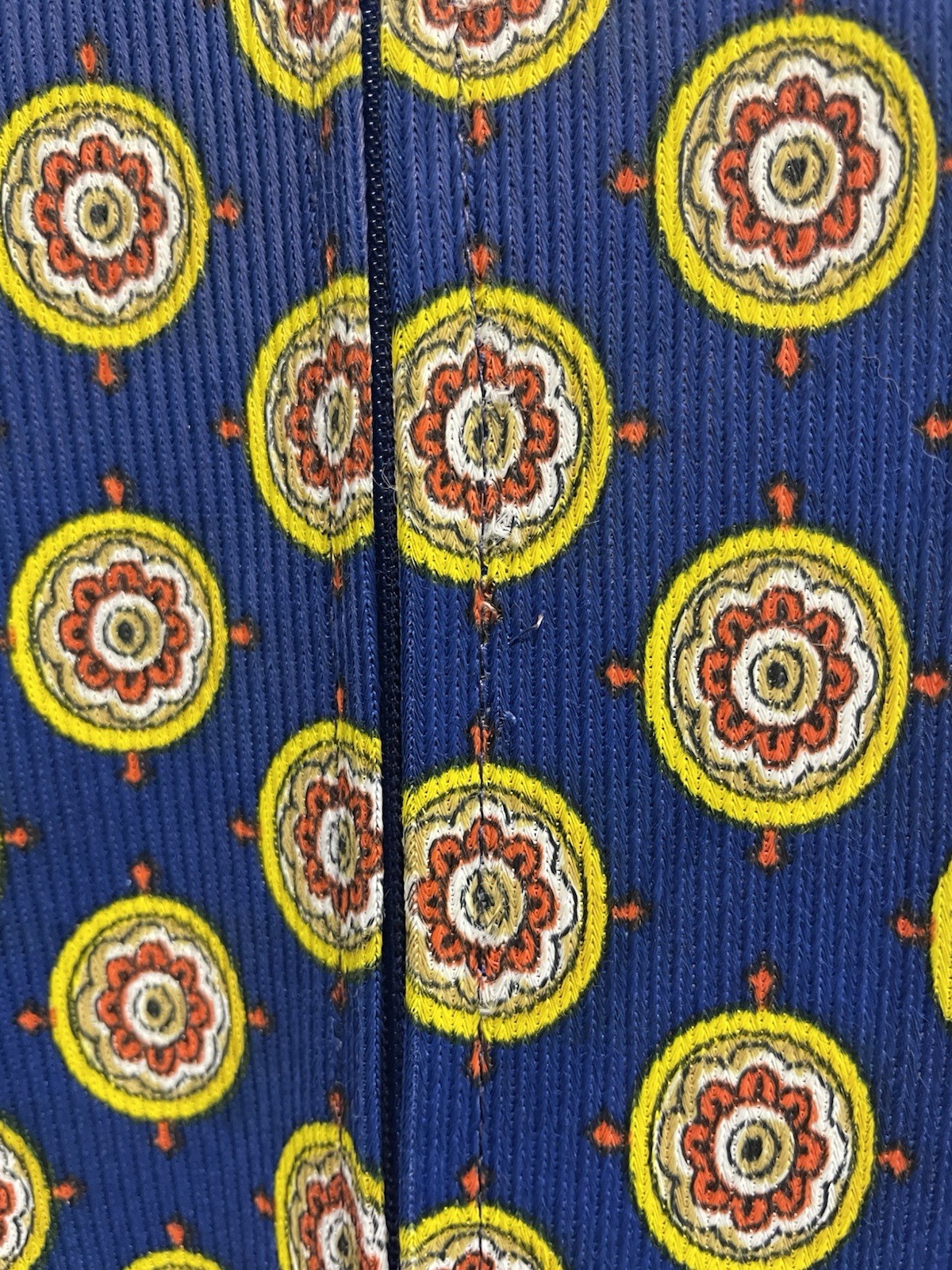Vintage 70s Berkleigh Juniors Psychedelic Paisley Blue & Orange Jumpsuit Size S