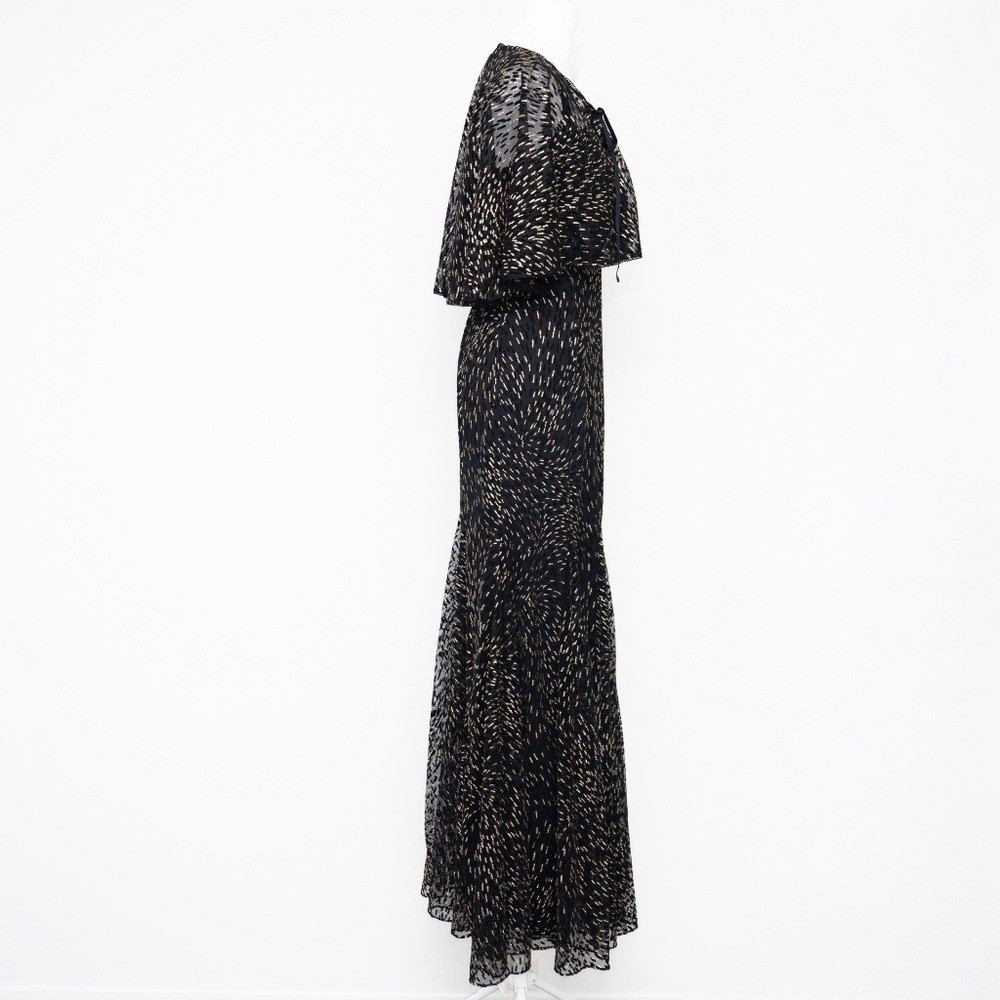 Adrianna Papell Glitter Evening Gown with Cape