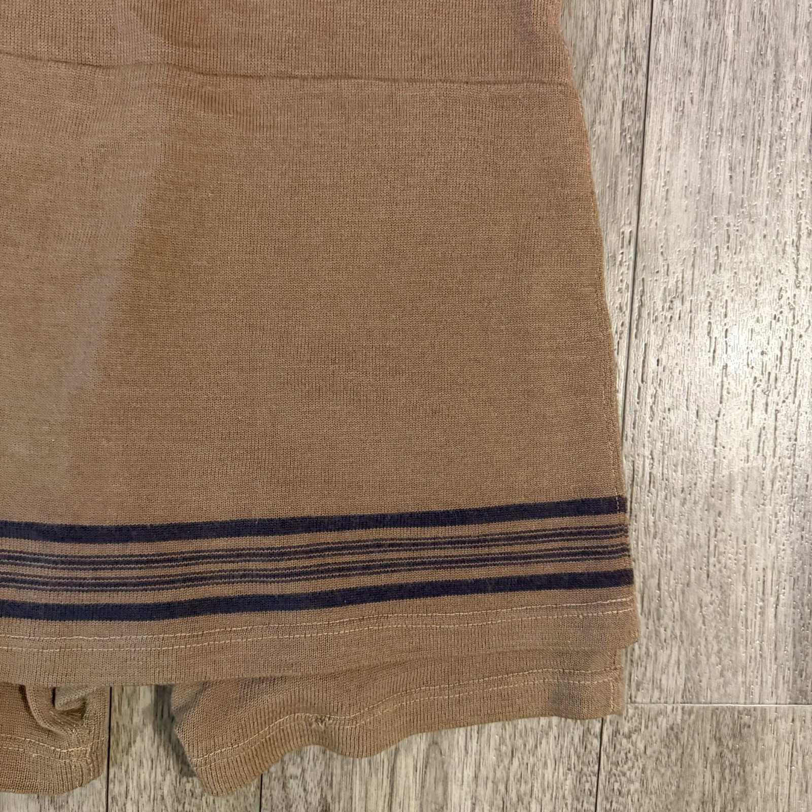 Vintage 1920s Bentzknit Wool Swimsuit Antique Bathing Suit Womens Brown Striped