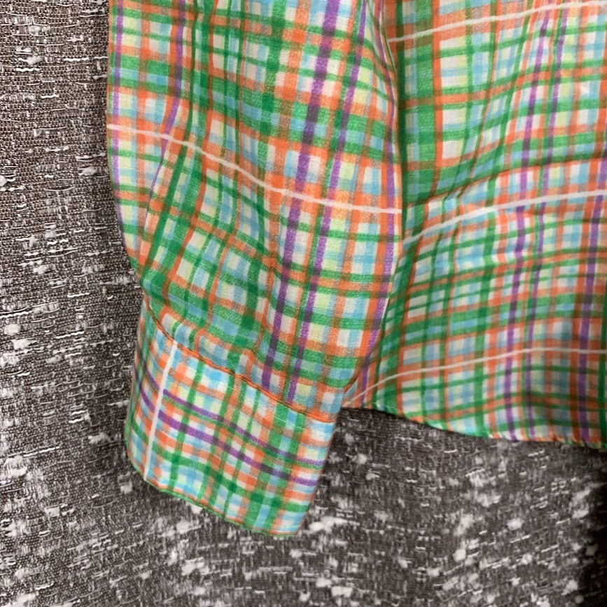 Vintage 70s Sears JR Bazaar Plaid Button Up Shirt Retro Preppy Women’s 13