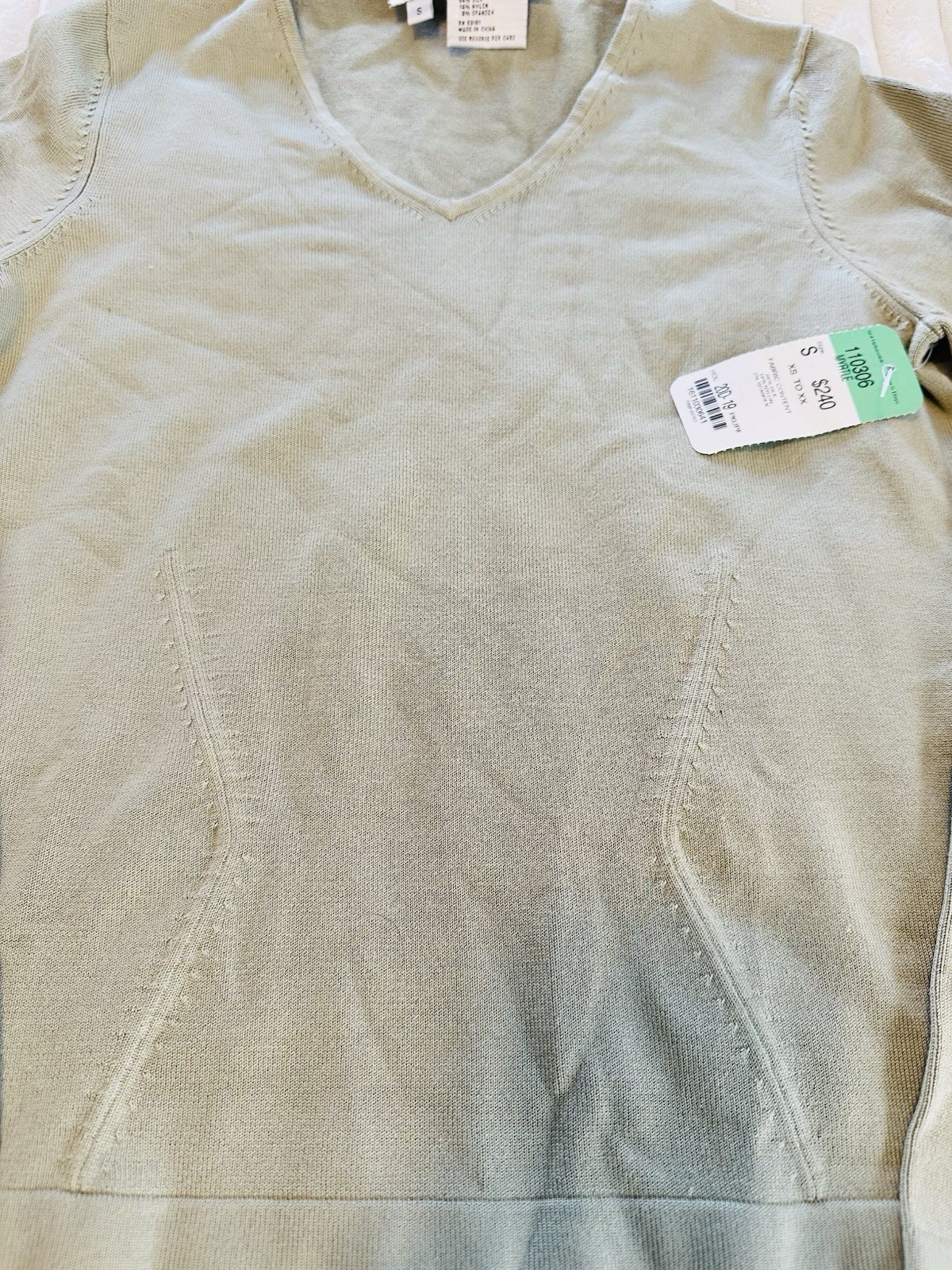 NWT! Vintage 1990s Carlisle Silk Blend Long-Sleeve Sage Green Women’s Sweater S