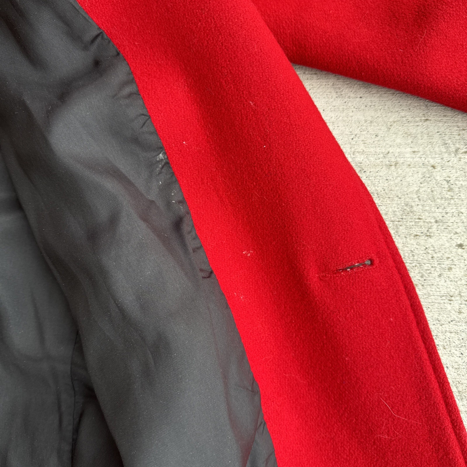 Vintage Donnybrook Coat Womens M/L Red Wool Made In USA Estate Find