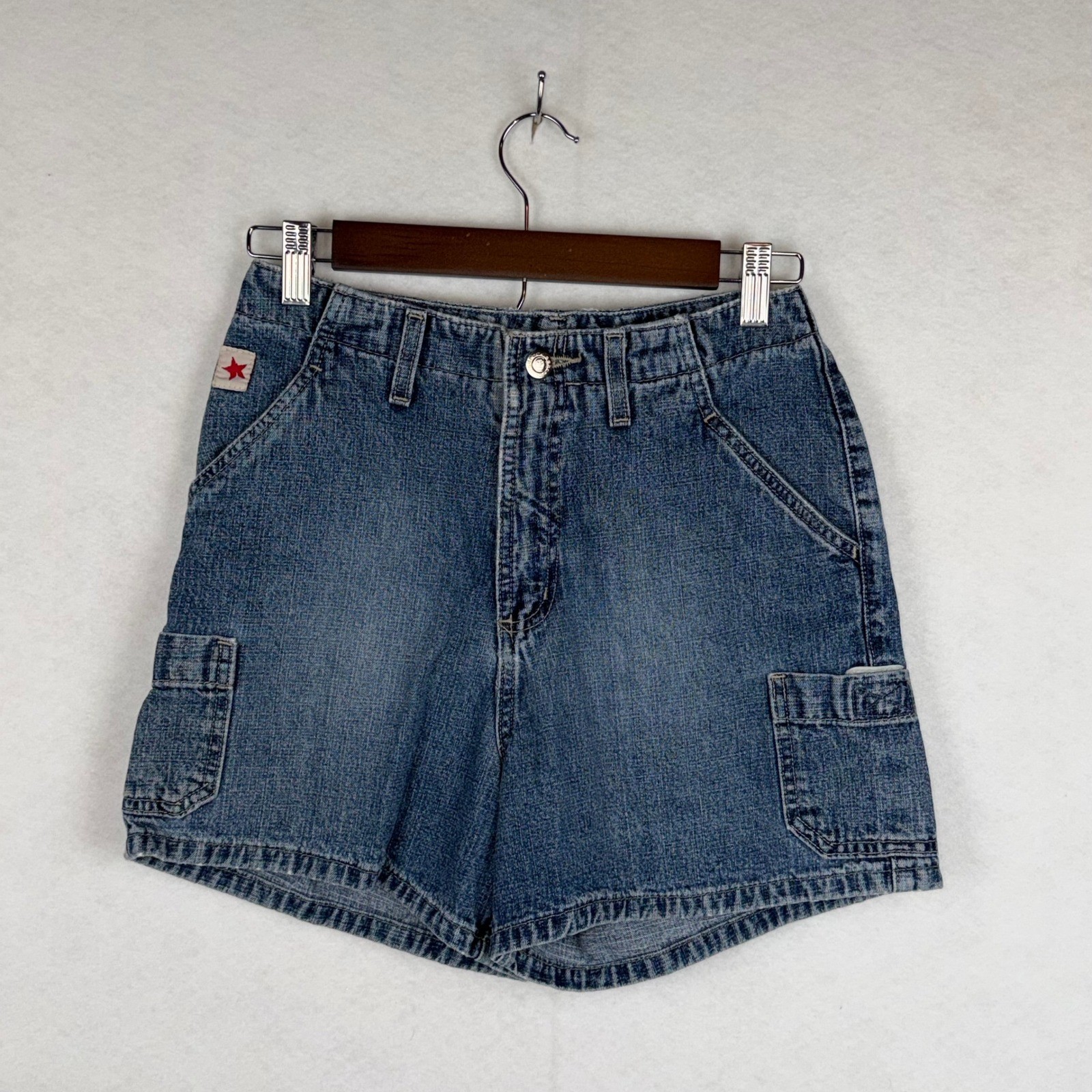 Vintage Rockies Carpenter Denim Shorts Womens 5 Blue High Waisted Relaxed Y2K