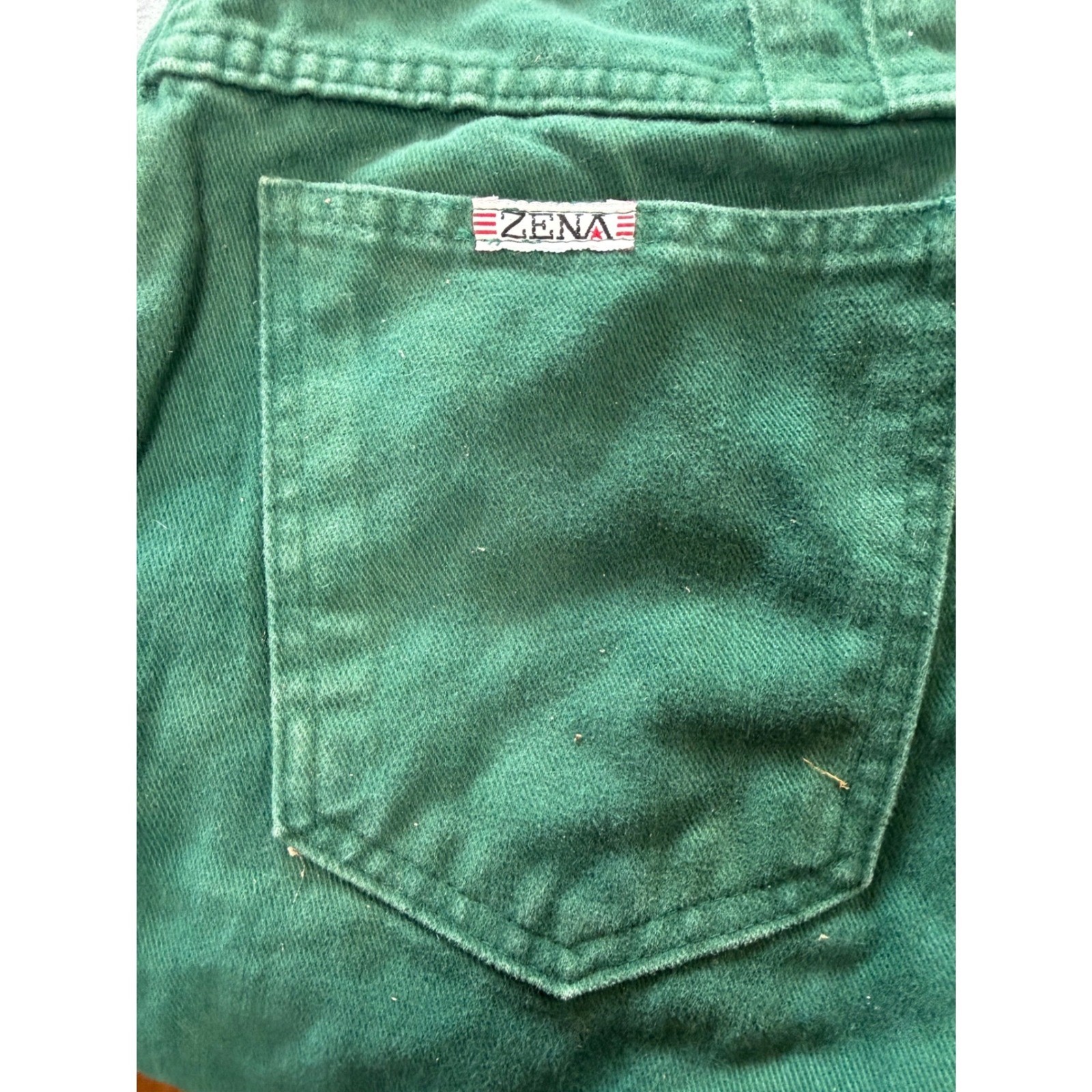 Zena Jean Denim Pants Women 10P Green VTG High Waisted Tapered Leg 90s Cotton