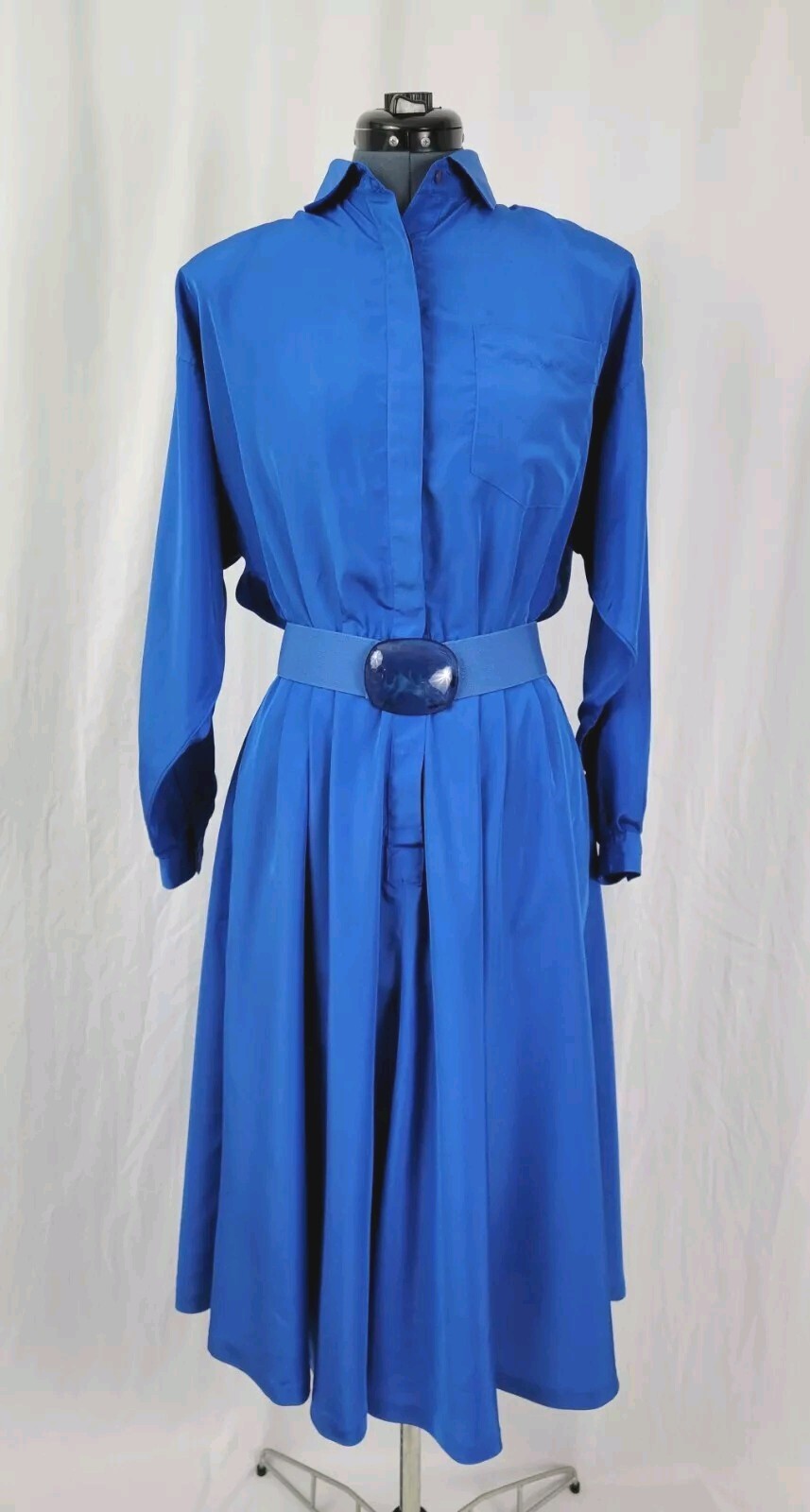 Vintage Impromptu L/S Blue Shirt Dress w Matching Belt Size 7/8