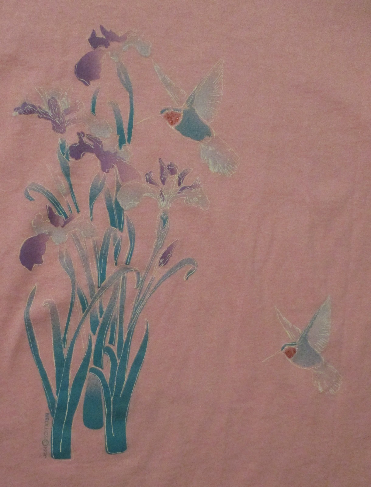 Screen Stars Birdlegs Pink Hummingbird T Shirt Vintage 1990 L Large SingleStitch