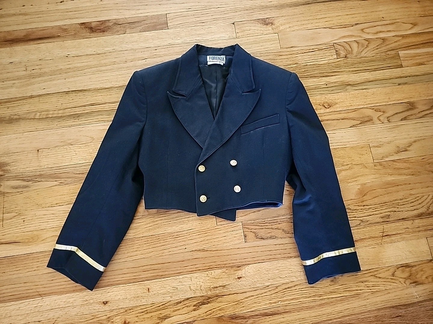 Vintage 80’s Forenza Captains Jacket Navy Blue Sz Medium Double Breast Lined