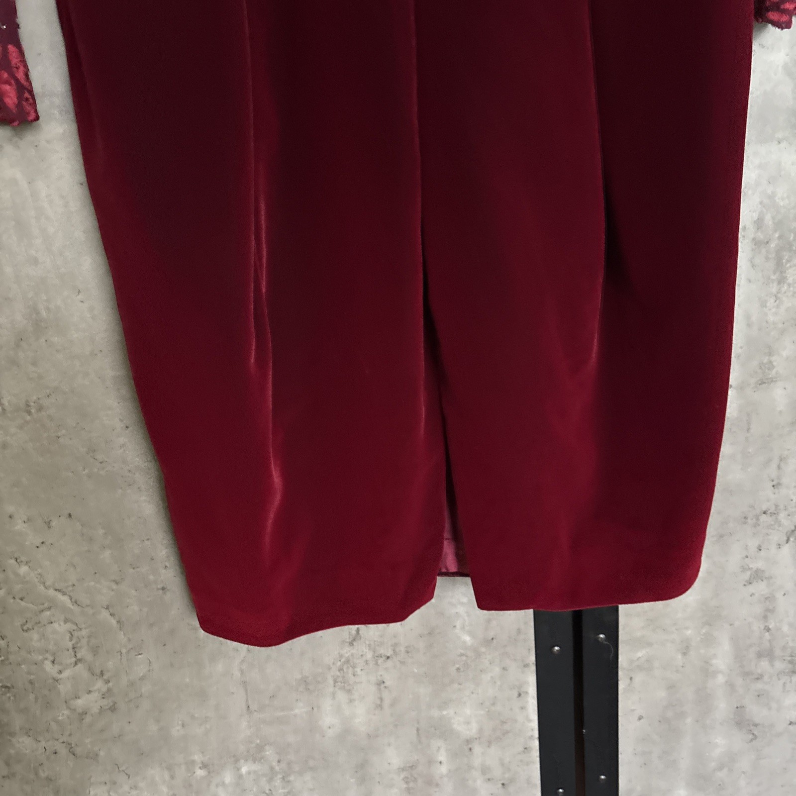 Vintage Morgan Taylor Red Velvet Beaded Evening Cocktail Dress Sz 8