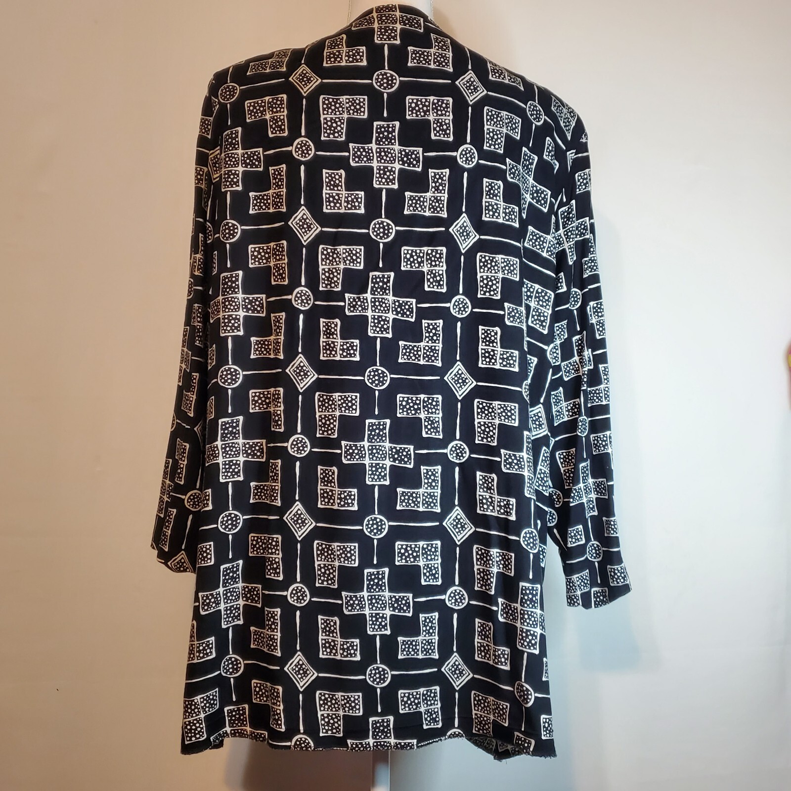 Women’s Size 18 Vintage Kathryn Deene USA Rayon Blazer Jacket Geo Polka-dot
