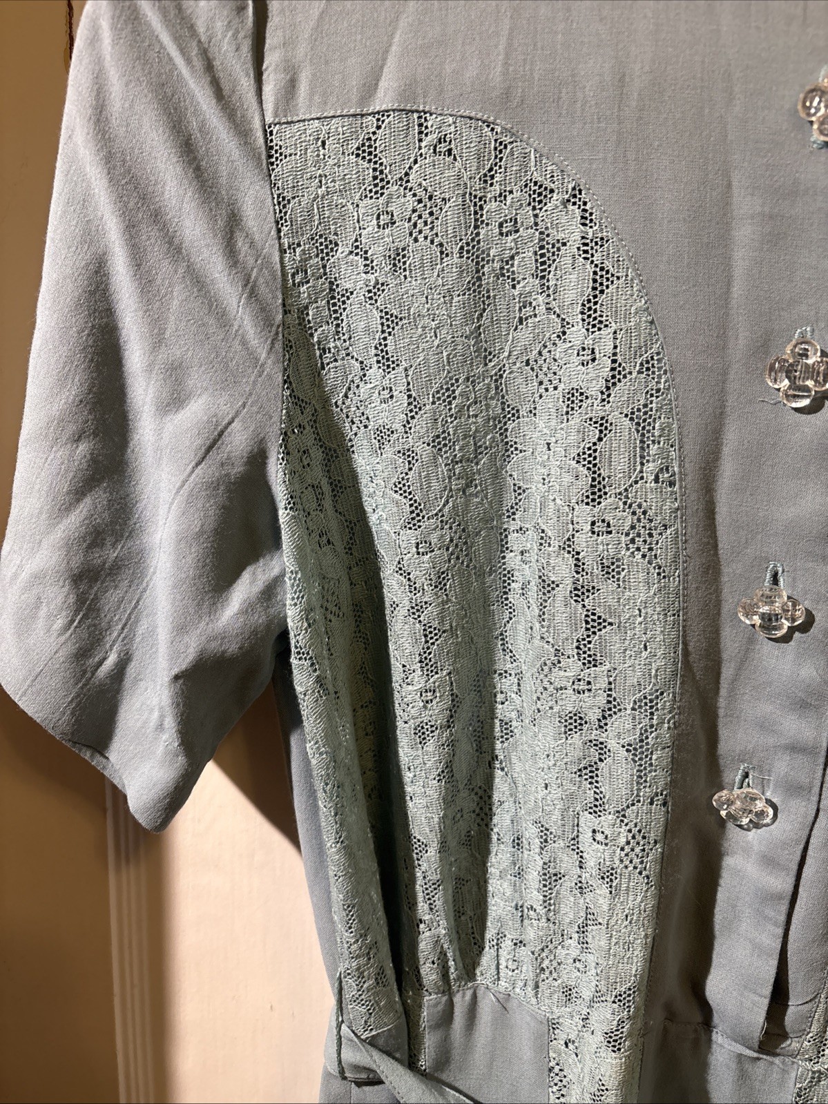 Westover Wearables Vintage 1960s Green Lace Dress Size M/L