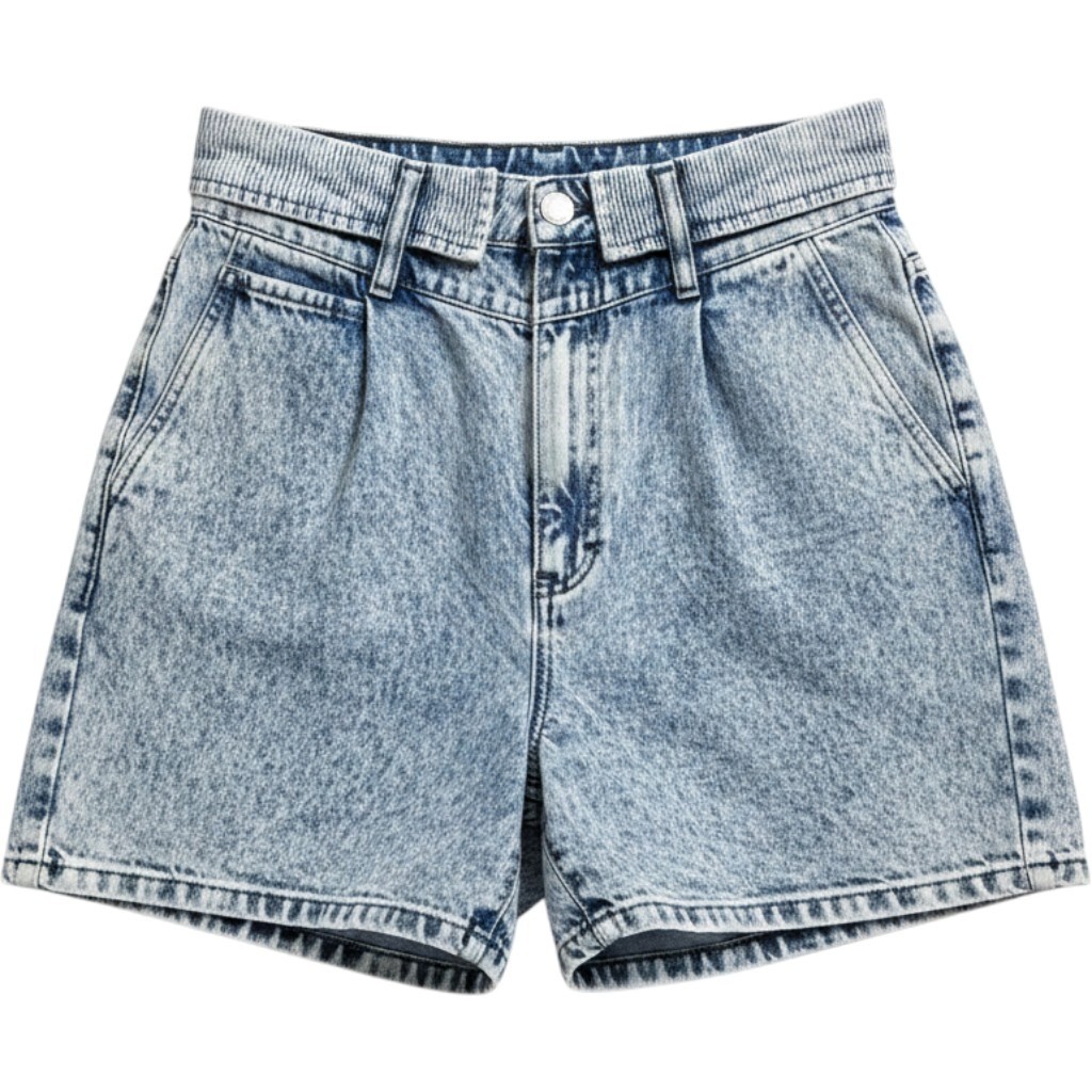 Vintage Blues Carriage Court Acid Wash Denim Shorts High Waist Pleated Womens 16