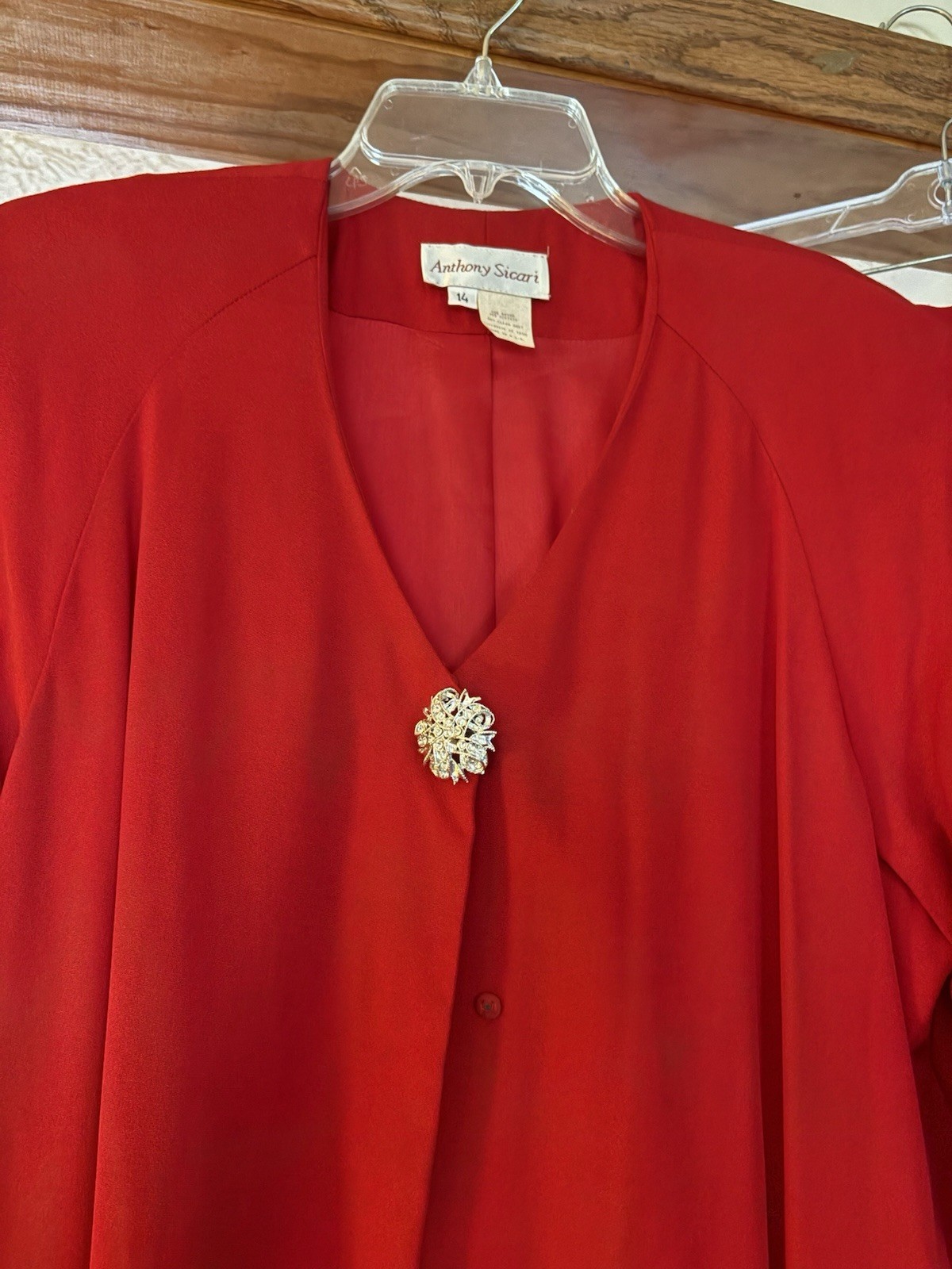 Rare Vintage *NWT* Two Piece Red Skirt Set Anthony Sicari Size 14