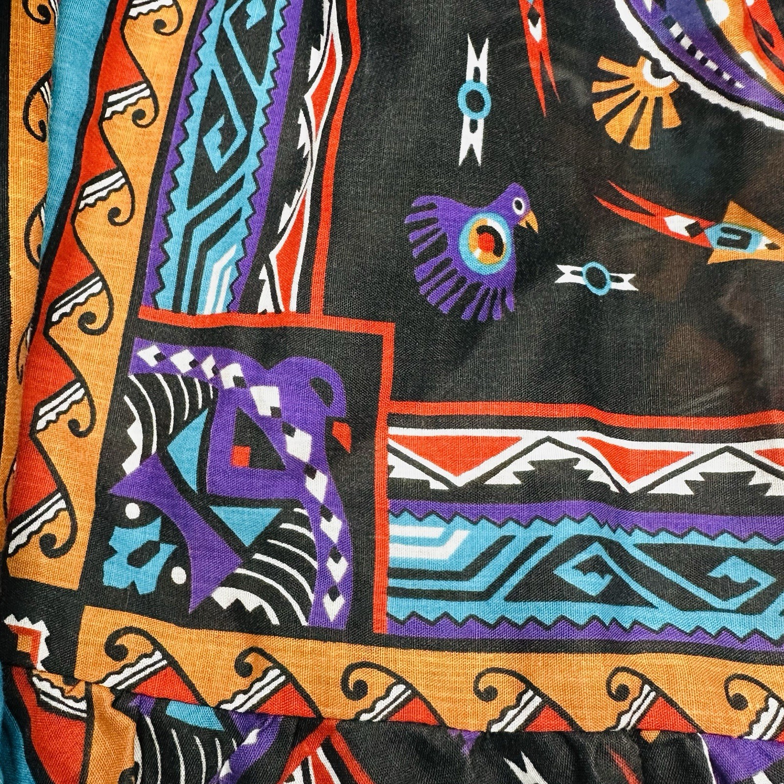 Handmade OOAK VTG Native American Bandana Circle Skirt Elastic Waistband, OS