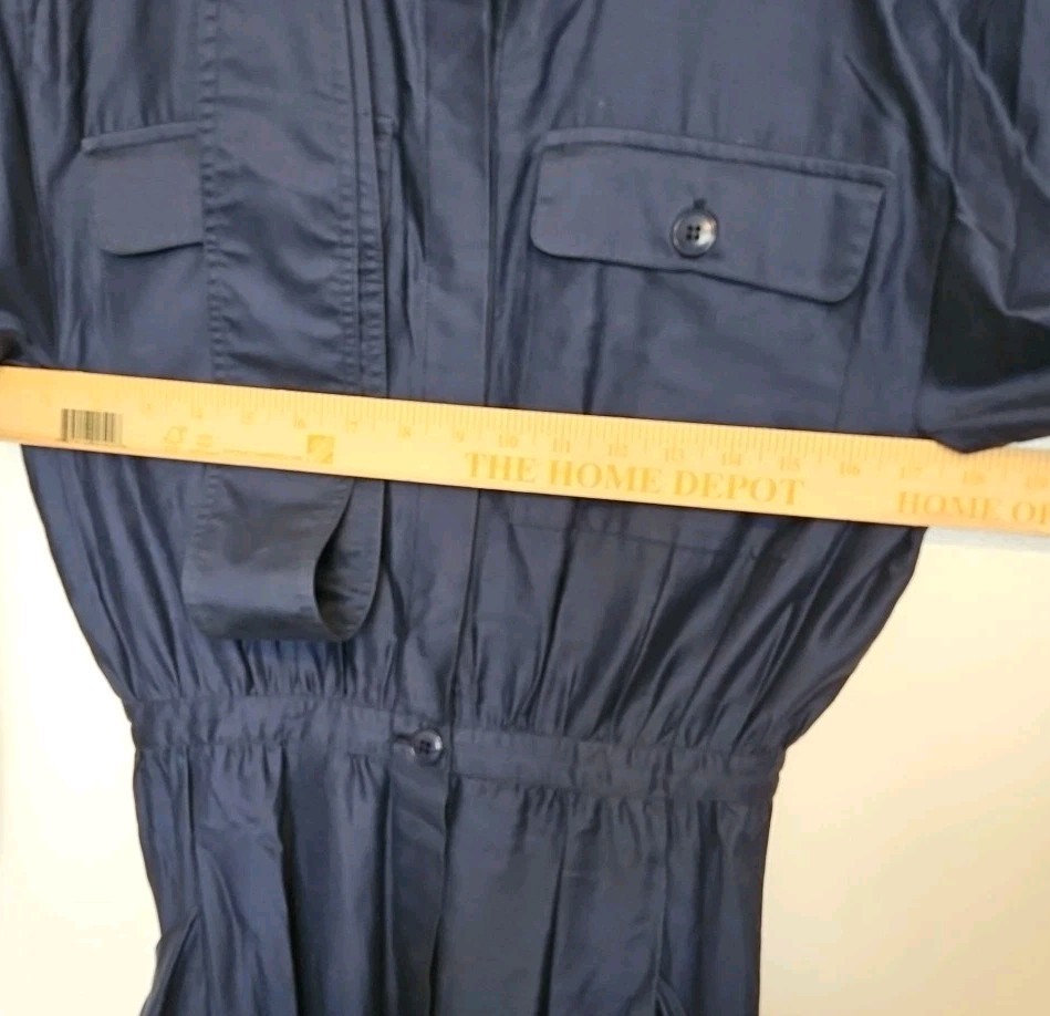 Michel Sungari Paris Vintage Blue Fitted Waist Trench Style Women’s Dresses Eu40