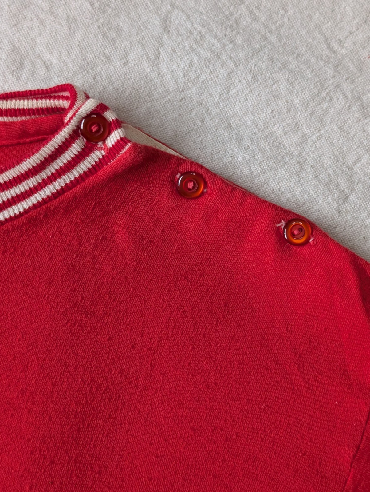 Hanes Vintage 60s Suede Knit Red Leisure Pajama 2 Piece Sweat Set Size LG