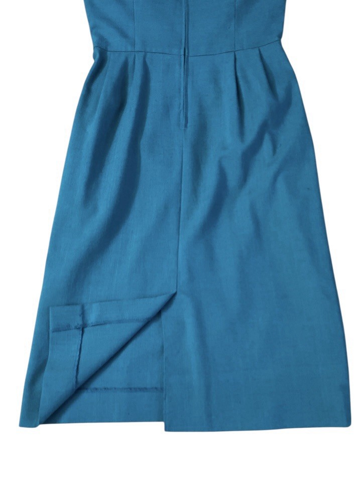 Vintage David Warren New York Midi Secretary Dress Short sleeve Turquoise Green