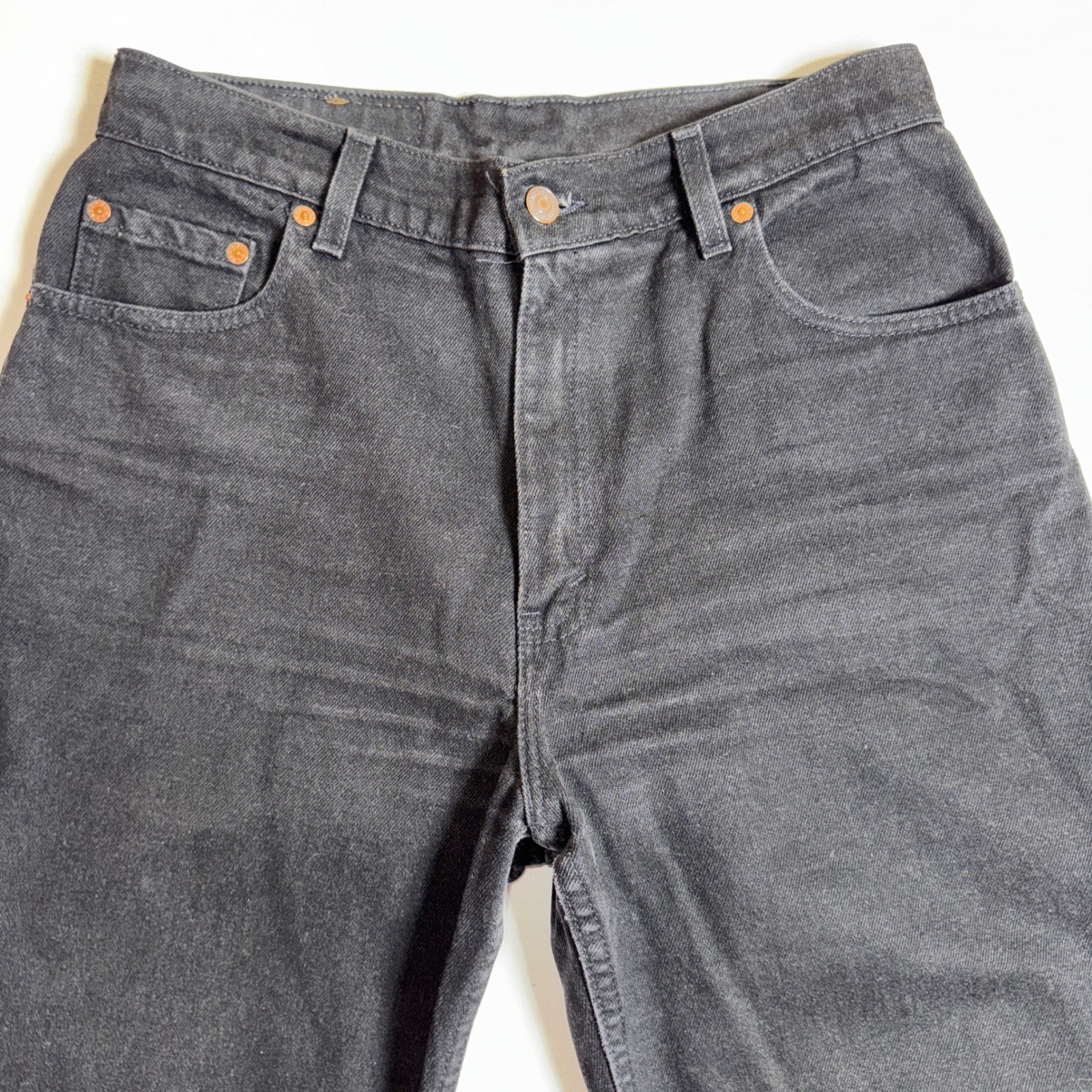 Vintage Levis 550 Relaxed Fit Tapered Leg Black Denim Jeans Womens 13 Med 31×30