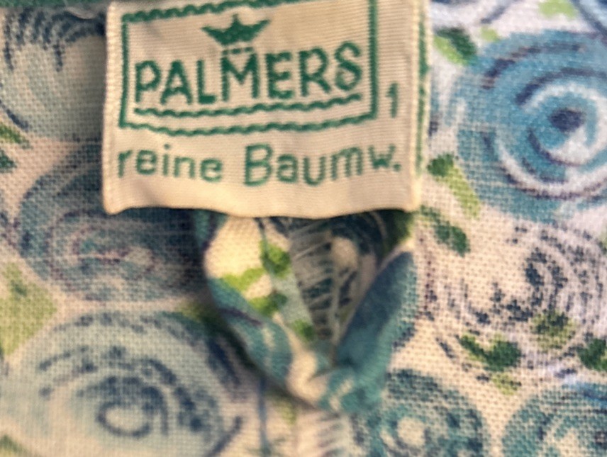 Vintage 50s Palmers Reine Austria Cotton Day Dress S Turquoise Floral True Wrap