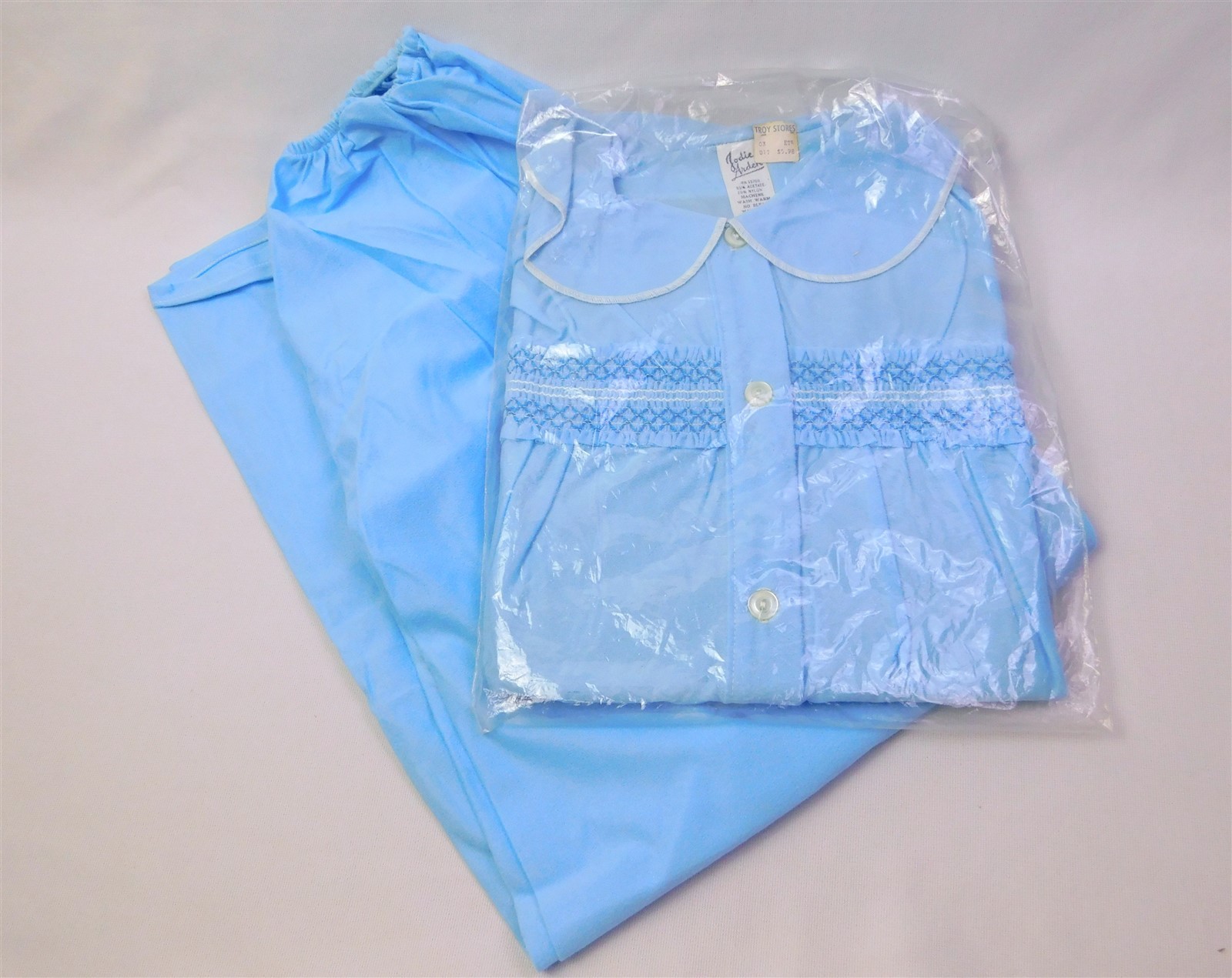 NOS 2 Pc Vintage Women’s 1960s Jodie Arden Blue Sleepwear Pajamas Size 36