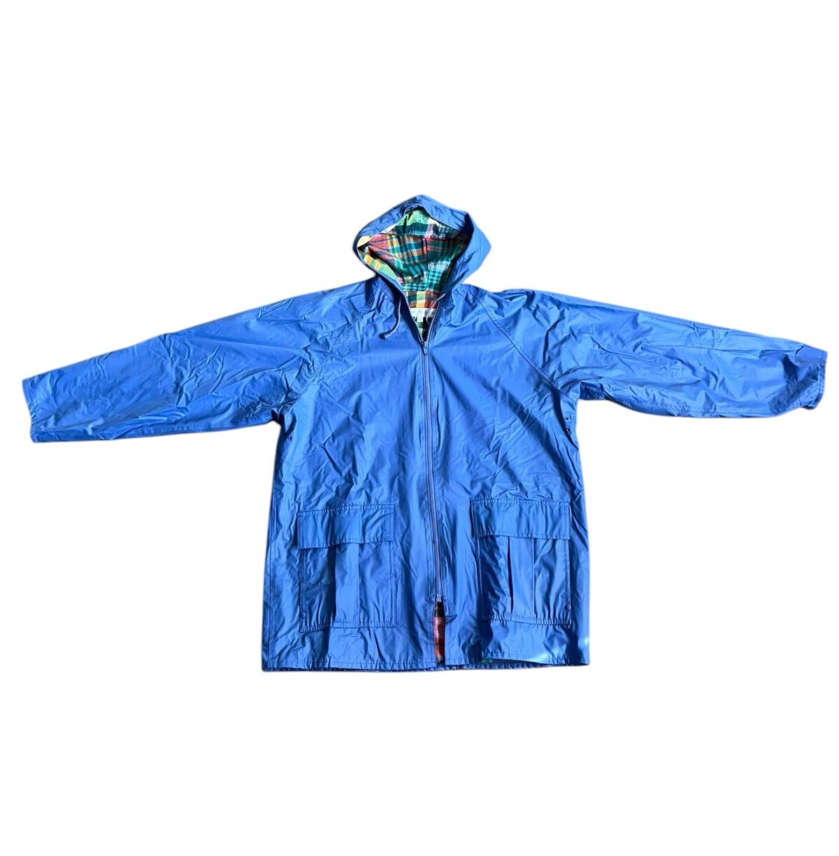 Mark Fore & Strike Women’s Hooded Raincoat Blue Lined Size M Waterproof
