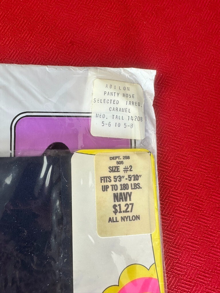 Mix 2 LOT VTG Panty Hose Target Opaque Navy Seamless Brown 5’6 – 5’8