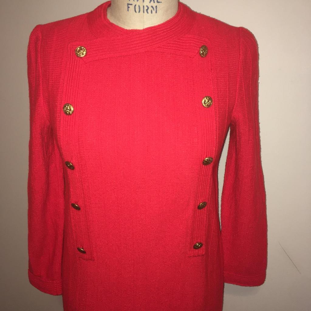 Caledonia Vintage 1960’s Red Knit Sweater Dress 6