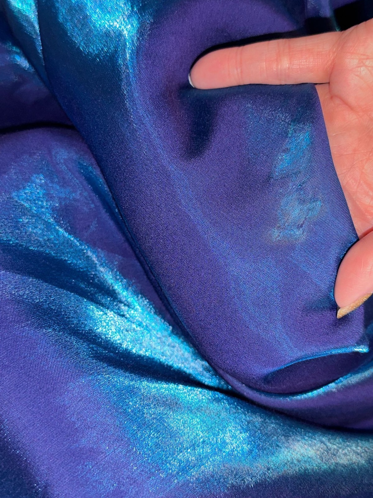 Vintage Y2K Niki Womens Size 6 Blue Purple Iridescent Beaded Prom Gown Dress