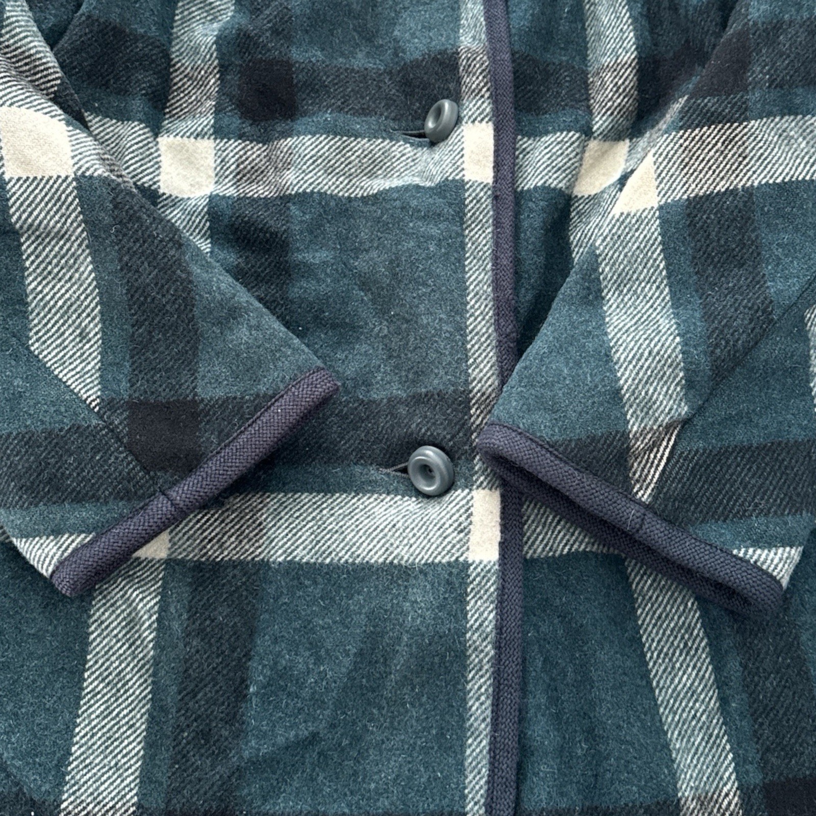 Vintage 60’s Betty Rose Wool Plaid Green White Callard Jacket/Coat Women’s M/L?