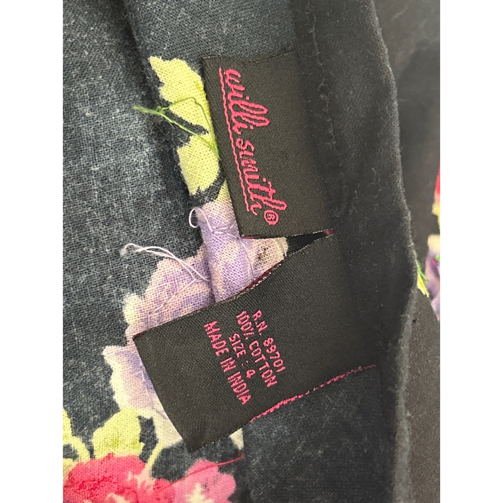 Vintage 90s Willi Smith Floral Midi Skirt Cottagecore Whimsigoth, Cottagecore